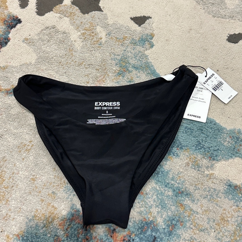 Express Mid Rise Body Contour Black Swim Bottoms - Size S - NWT